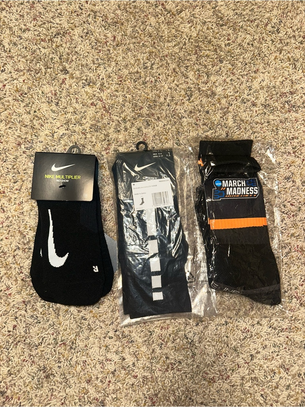 Nike Men's Black Athletic Socks
